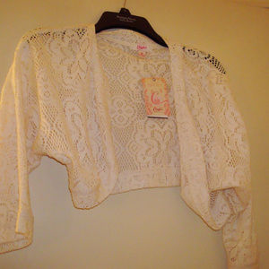 Candie's Crocheted Shrug Sweater